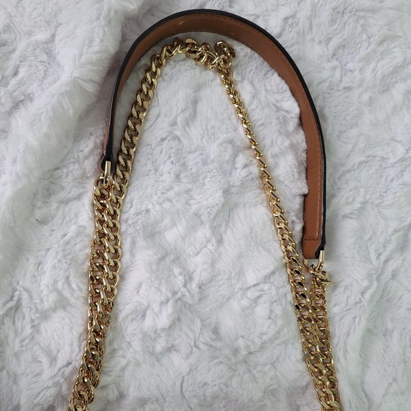 Michael Kors Whitney Large Leather Convertible Chain Shoulder Brown Leather Bag - Picture 9 of 15